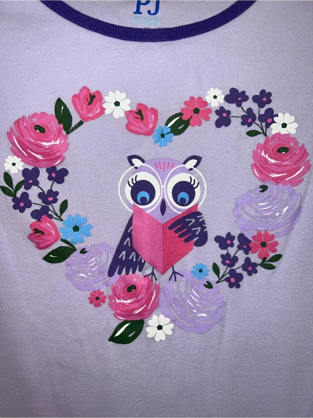 Girls Owl Heart Pajama Set